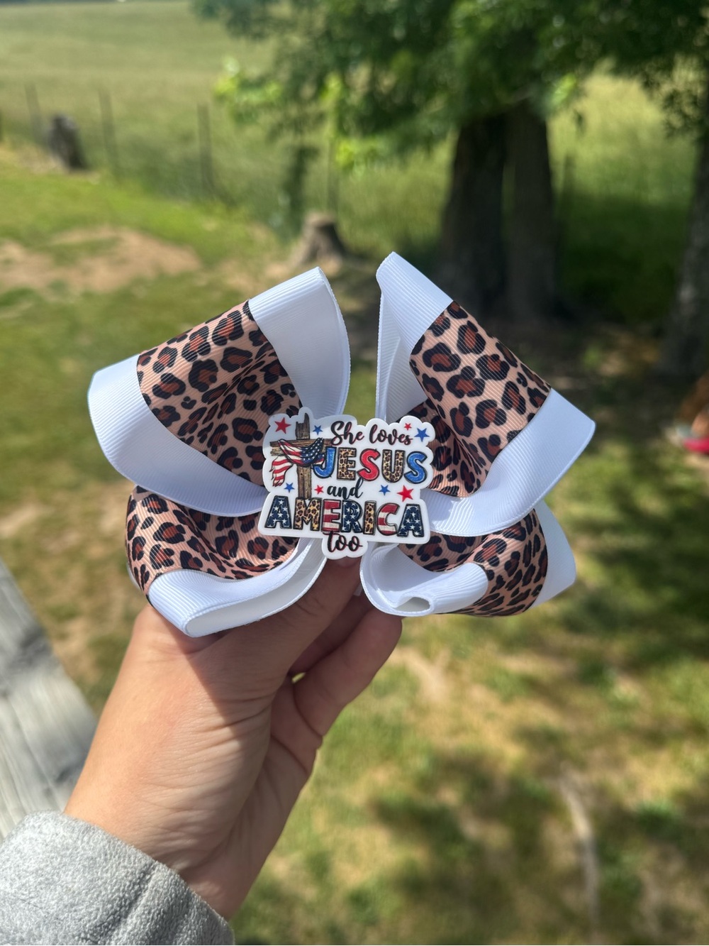 Fourth of July Cheetah Bow